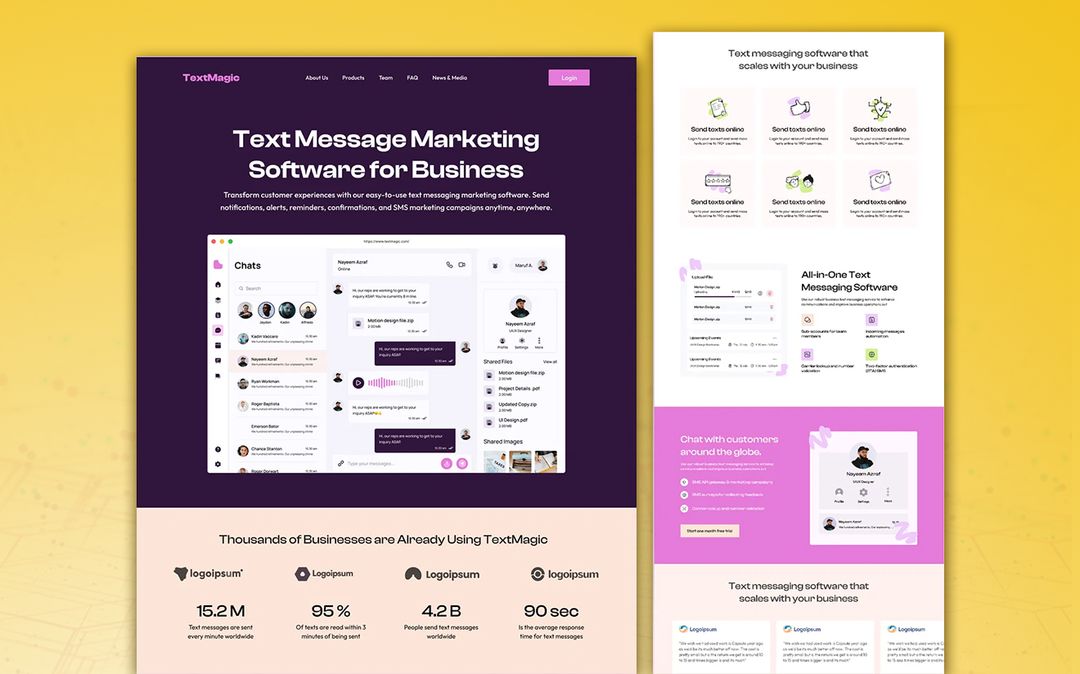 Website design, branding and copywriting project for a SaaS company