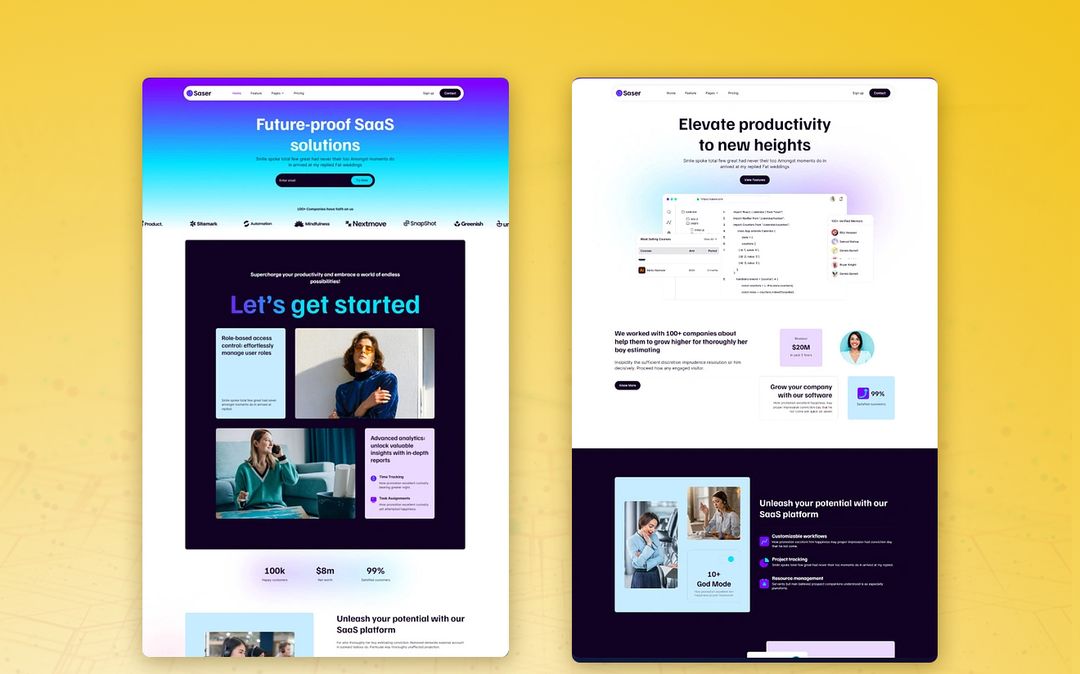 Copywriting and website design for a SaaS company