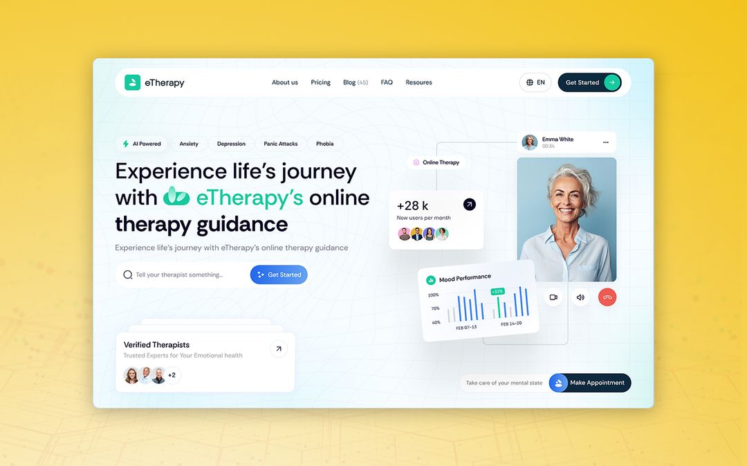UI UX design and branding for a therapist